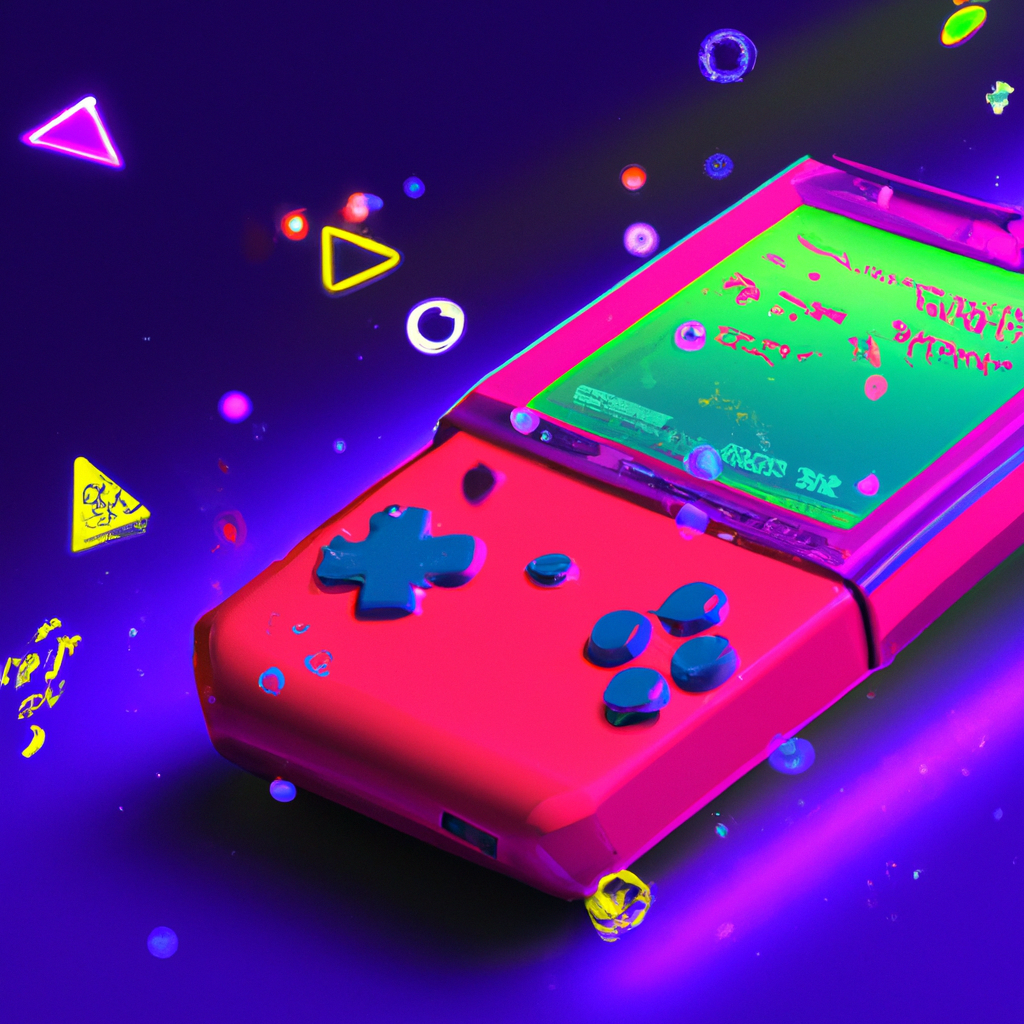 Arcadeforge hero: stylized handheld with game burst